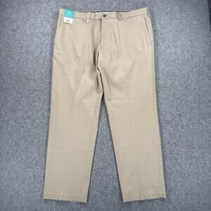 Haggar Mens Pants 40x30 Straight Fit Khaki Perfect Fit Waistband NWT